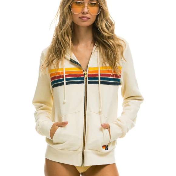 Aviator Nation vintage white zip hoodie - Picture 4 of 4